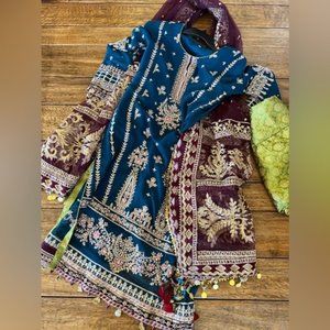 Designer Pakistani Dress Ready To Wear Heavy Embroidery Reception
